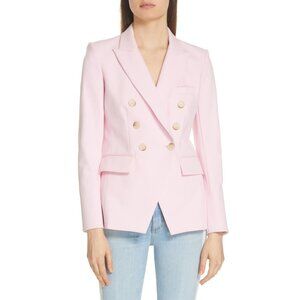 Veronica Beard Pink Lonny Double Breasted Dickey Blazer Jacket